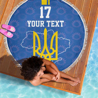Custom Ukraine Football Beach Blanket Blue Style