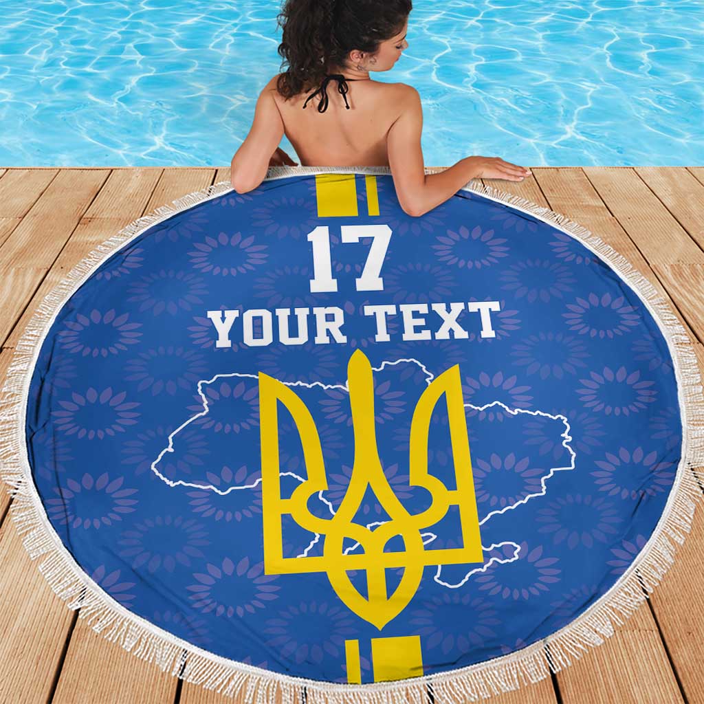 Custom Ukraine Football Beach Blanket Blue Style