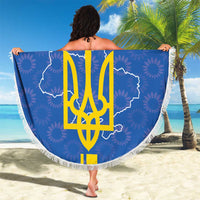 Custom Ukraine Football Beach Blanket Blue Style