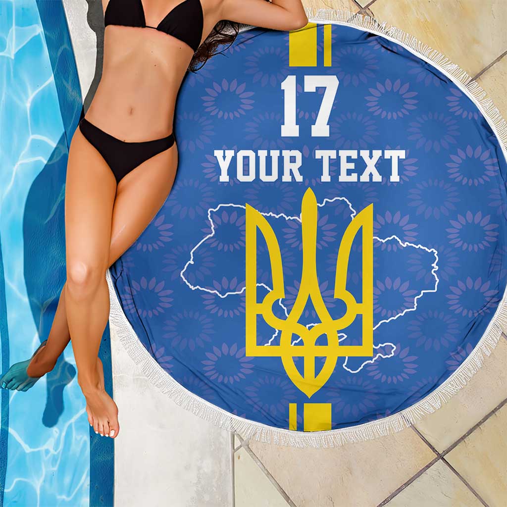 Custom Ukraine Football Beach Blanket Blue Style