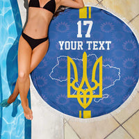 Custom Ukraine Football Beach Blanket Blue Style