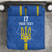 Custom Ukraine Football Bedding Set Blue Style