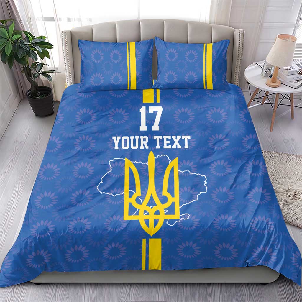 Custom Ukraine Football Bedding Set Blue Style