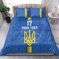 Custom Ukraine Football Bedding Set Blue Style