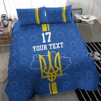 Custom Ukraine Football Bedding Set Blue Style