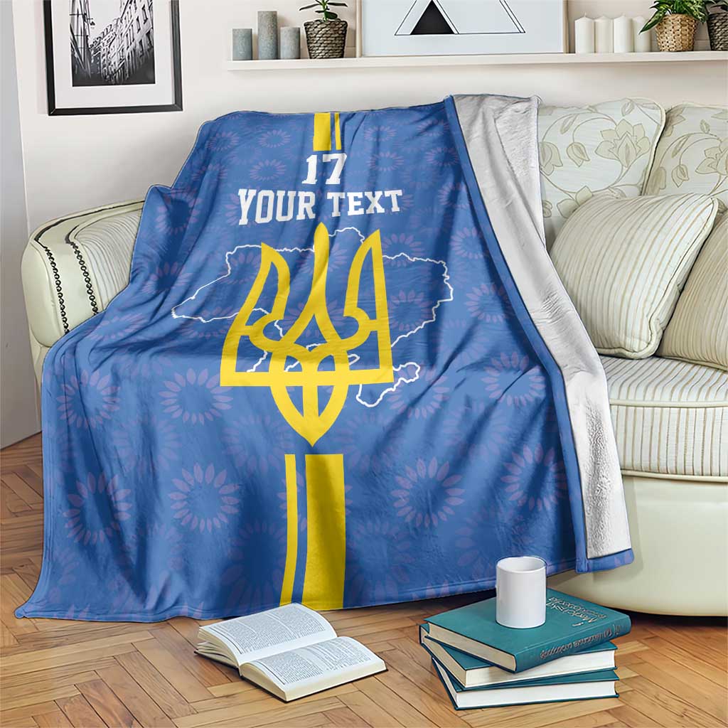 Custom Ukraine Football Blanket Blue Style