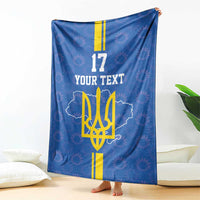 Custom Ukraine Football Blanket Blue Style