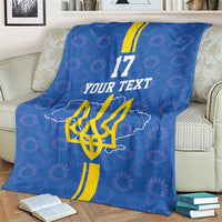 Custom Ukraine Football Blanket Blue Style