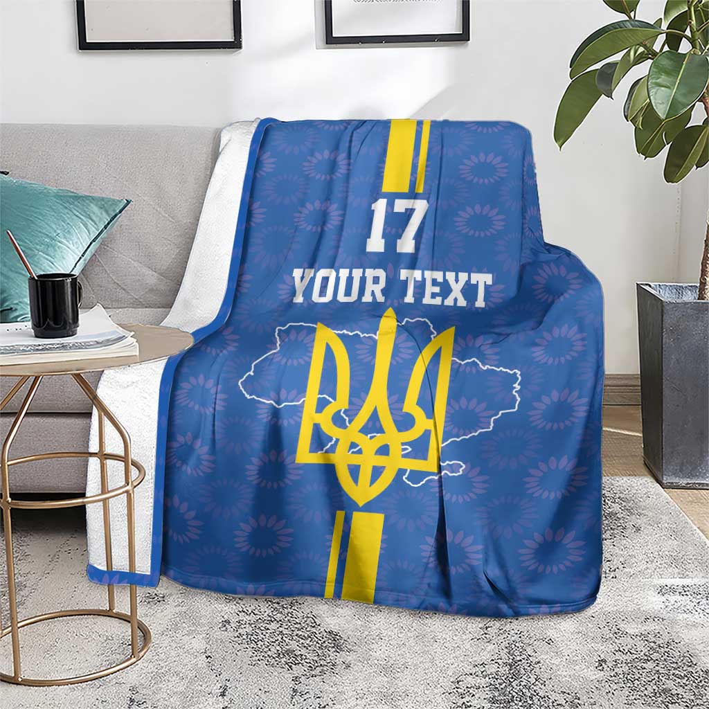 Custom Ukraine Football Blanket Blue Style