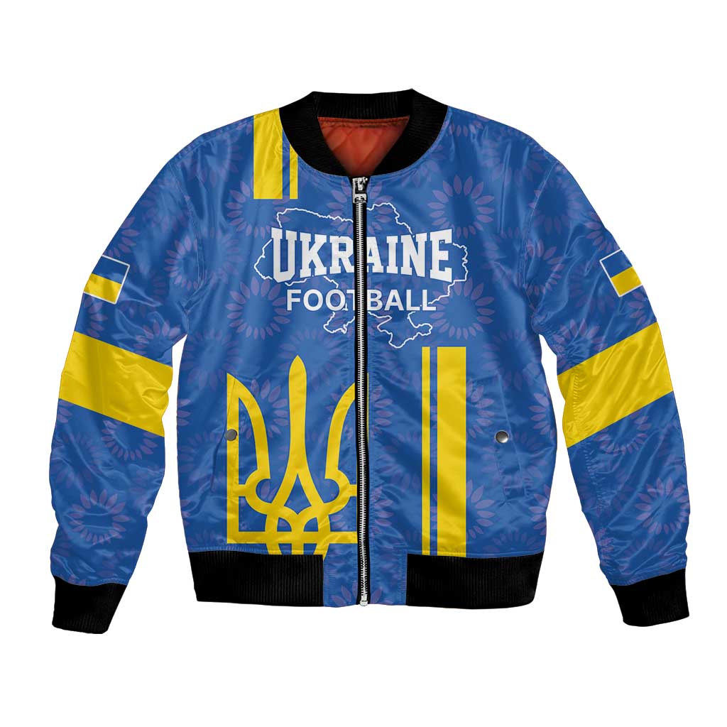 Custom Ukraine Football Bomber Jacket Blue Style