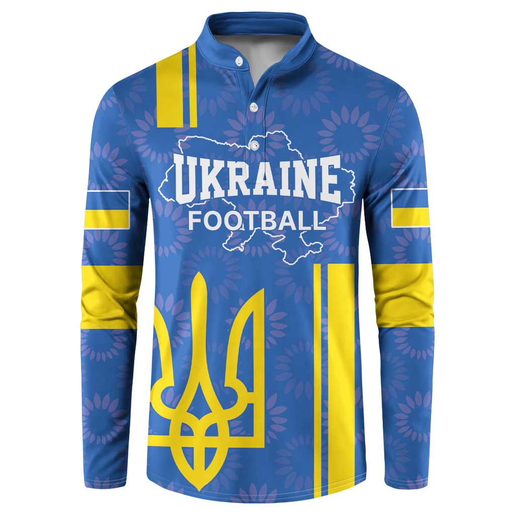 Custom Ukraine Football Button Sweatshirt Blue Style