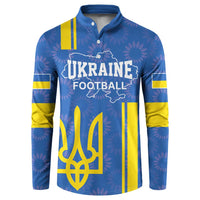 Custom Ukraine Football Button Sweatshirt Blue Style