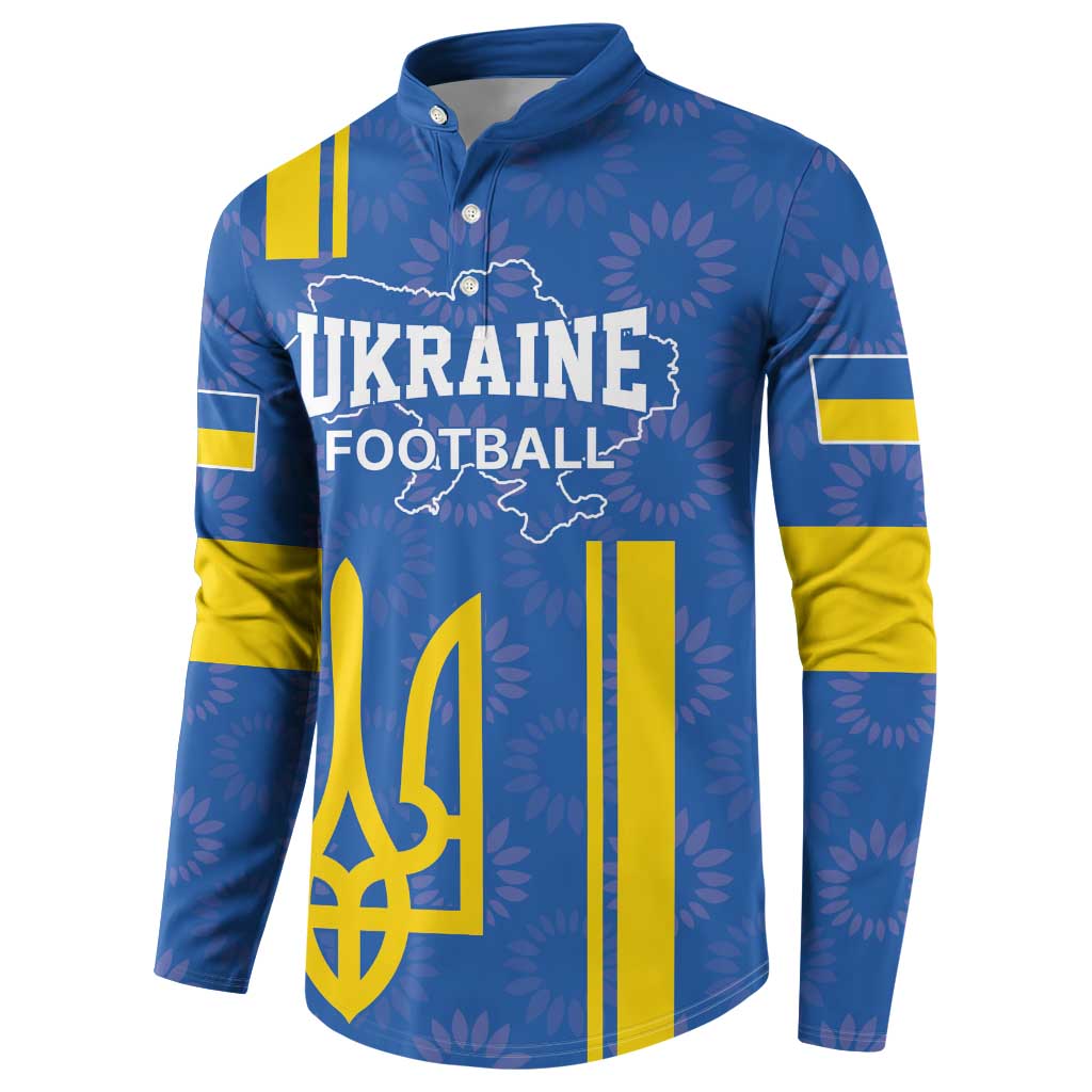 Custom Ukraine Football Button Sweatshirt Blue Style