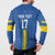 Custom Ukraine Football Button Sweatshirt Blue Style