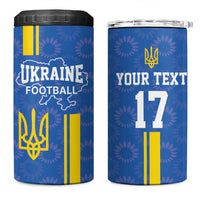 Custom Ukraine Football 4 in 1 Can Cooler Tumbler Blue Style
