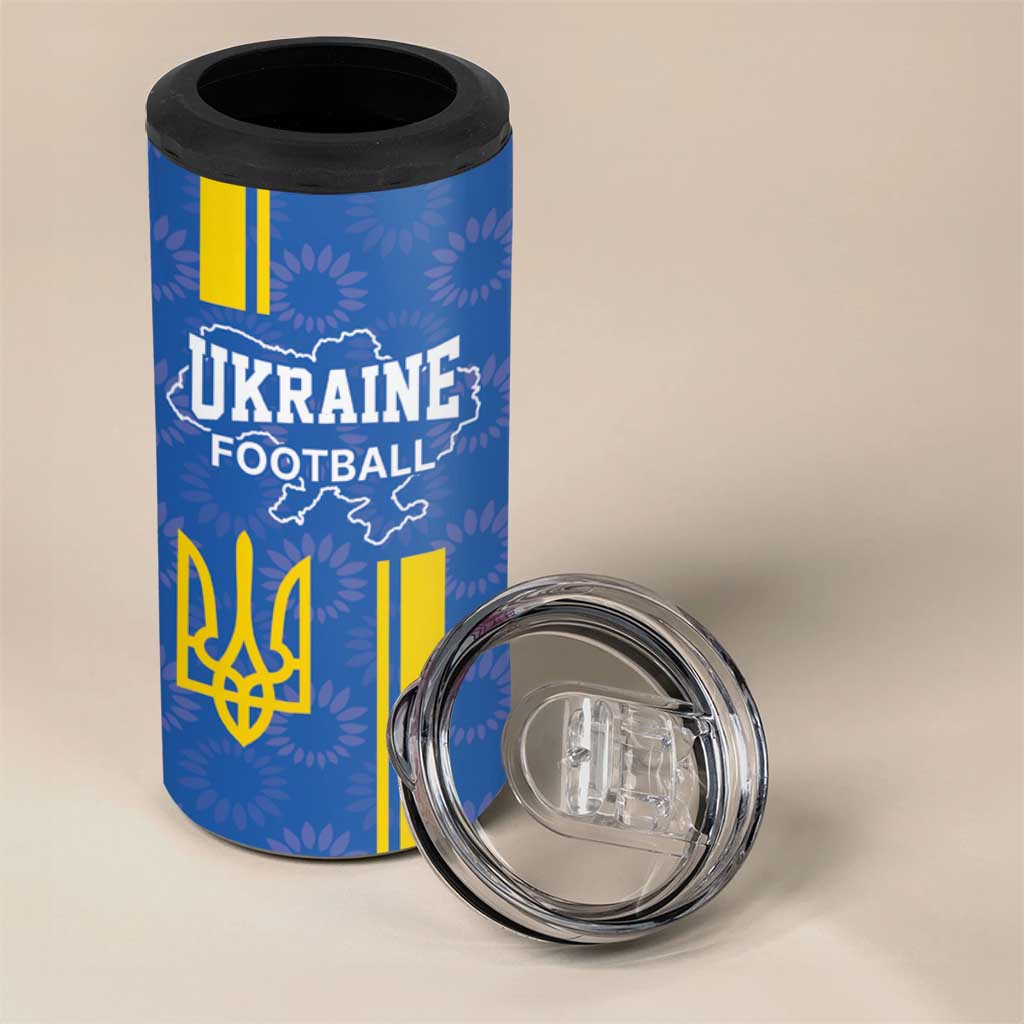 Custom Ukraine Football 4 in 1 Can Cooler Tumbler Blue Style
