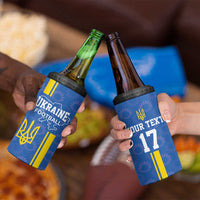 Custom Ukraine Football 4 in 1 Can Cooler Tumbler Blue Style