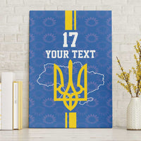Custom Ukraine Football Canvas Wall Art Blue Style