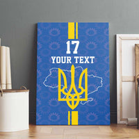 Custom Ukraine Football Canvas Wall Art Blue Style