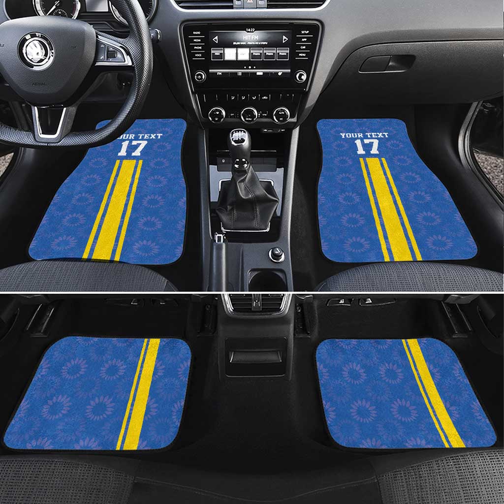 Custom Ukraine Football Car Mats Blue Style