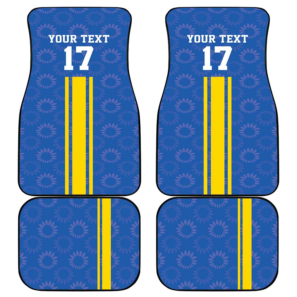 Custom Ukraine Football Car Mats Blue Style