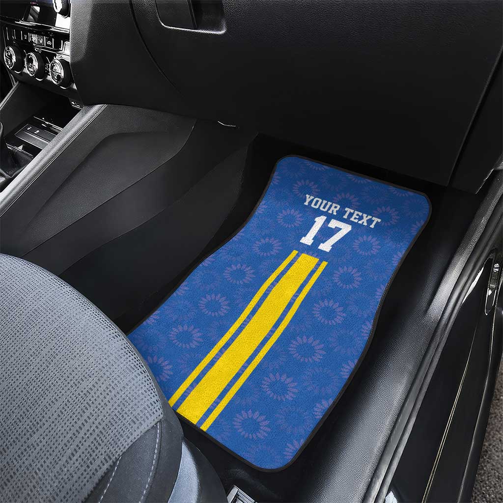 Custom Ukraine Football Car Mats Blue Style