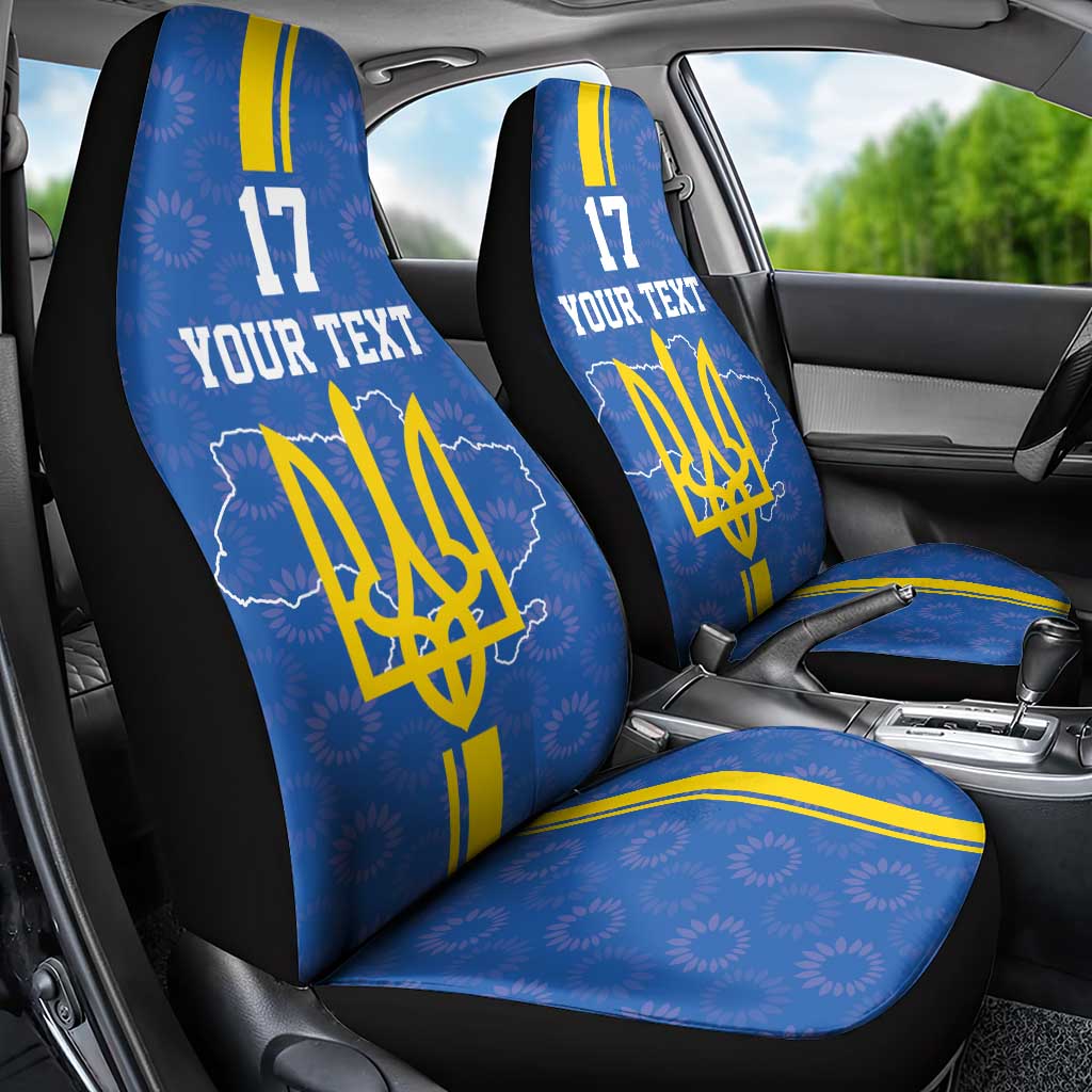 Custom Ukraine Football Car Seat Cover Blue Style
