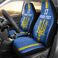 Custom Ukraine Football Car Seat Cover Blue Style