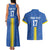 Custom Ukraine Football Couples Matching Tank Maxi Dress and Hawaiian Shirt Blue Style