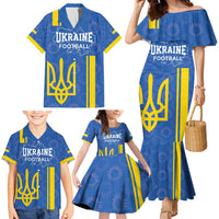 Custom Ukraine Football Family Matching Mermaid Dress and Hawaiian Shirt Blue Style
