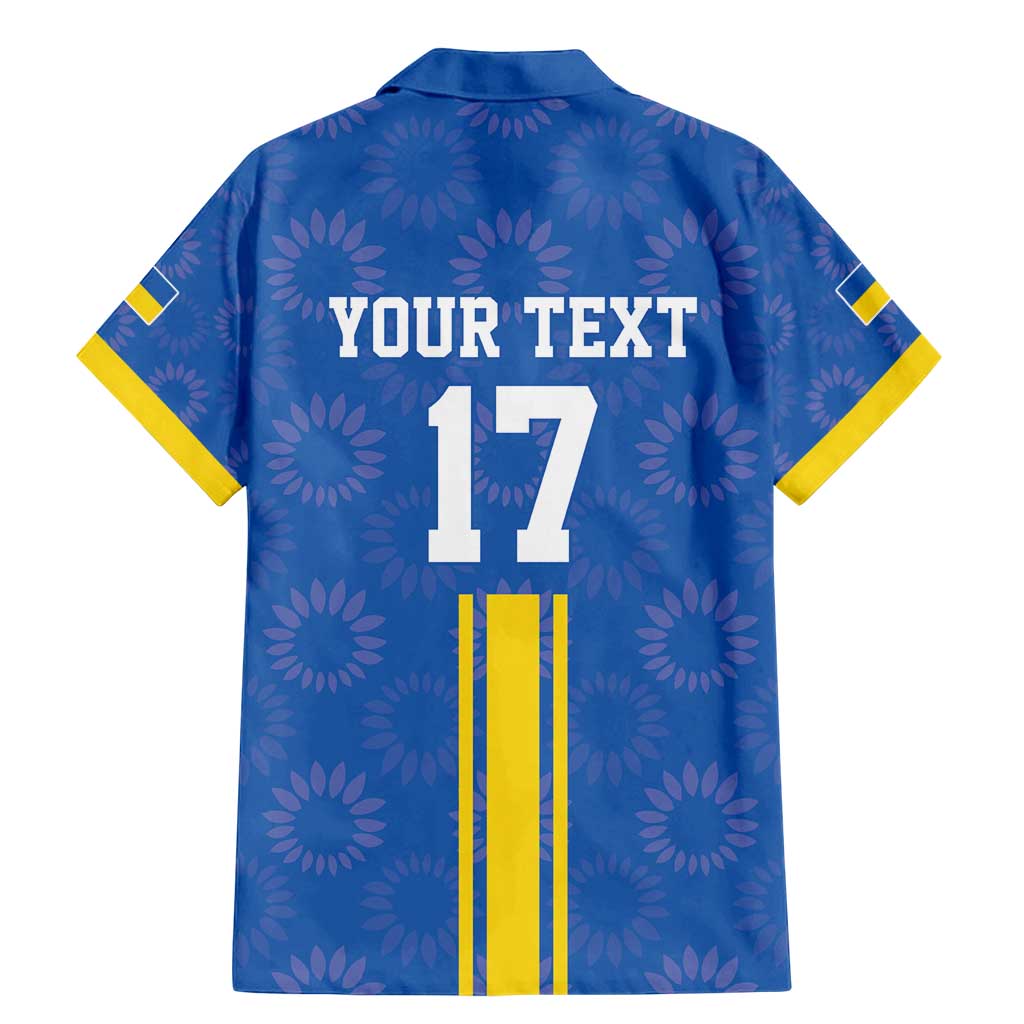 Custom Ukraine Football Family Matching Mermaid Dress and Hawaiian Shirt Blue Style