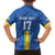 Custom Ukraine Football Family Matching Puletasi and Hawaiian Shirt Blue Style
