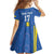 Custom Ukraine Football Family Matching Puletasi and Hawaiian Shirt Blue Style