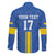 Custom Ukraine Football Family Matching Puletasi and Hawaiian Shirt Blue Style