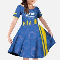 Custom Ukraine Football Family Matching Summer Maxi Dress and Hawaiian Shirt Blue Style