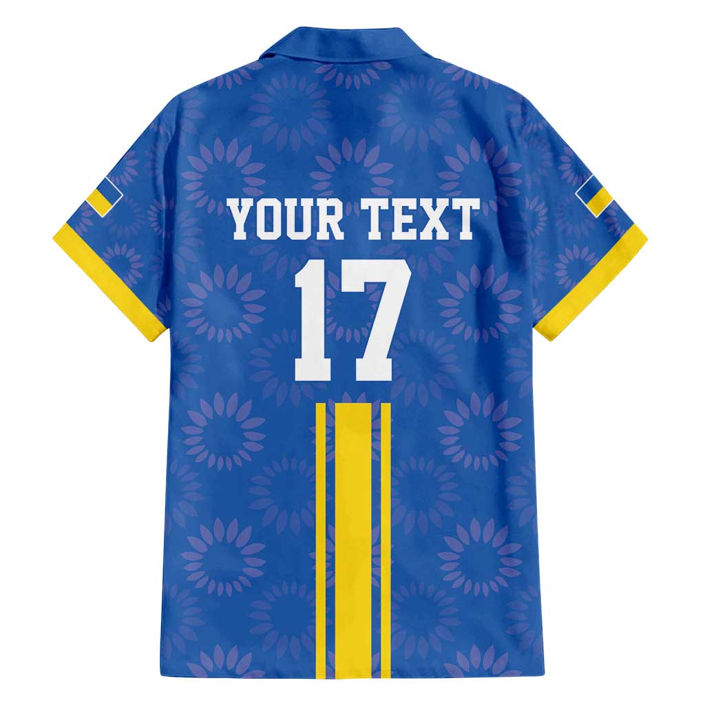 Custom Ukraine Football Family Matching Tank Maxi Dress and Hawaiian Shirt Blue Style