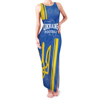 Custom Ukraine Football Family Matching Tank Maxi Dress and Hawaiian Shirt Blue Style