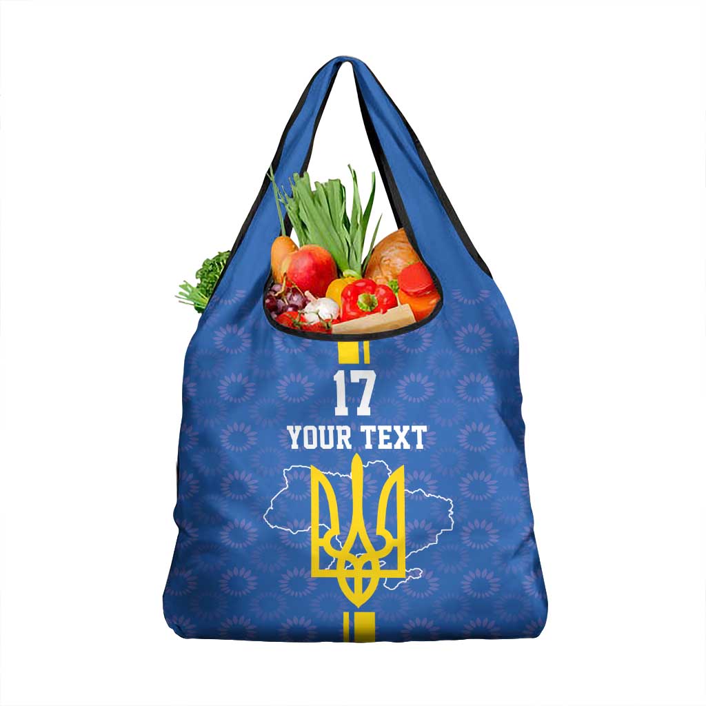 Custom Ukraine Football Grocery Bag Blue Style