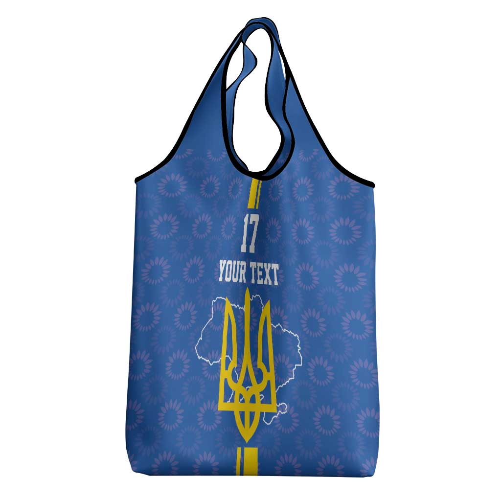 Custom Ukraine Football Grocery Bag Blue Style
