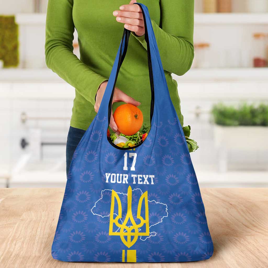 Custom Ukraine Football Grocery Bag Blue Style