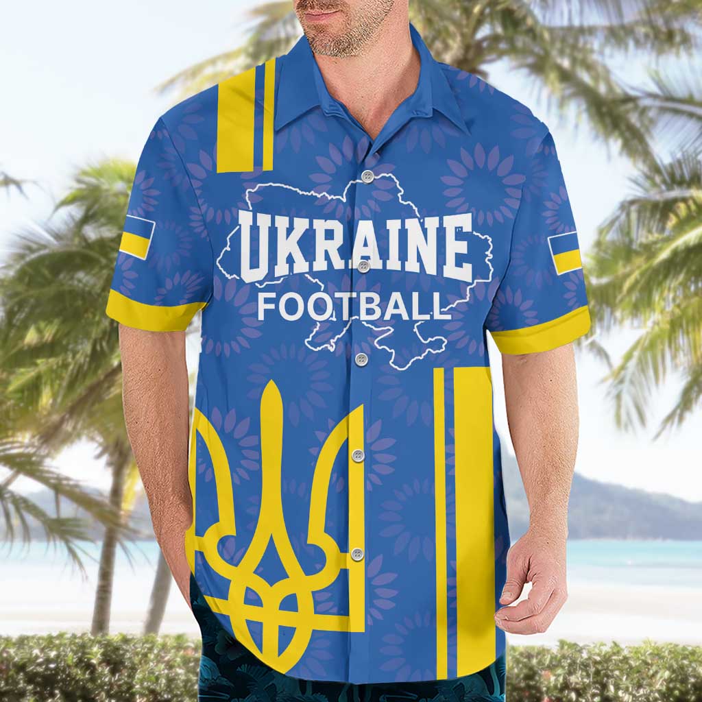 Custom Ukraine Football Hawaiian Shirt Blue Style