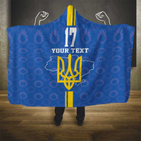 Custom Ukraine Football Hooded Blanket Blue Style