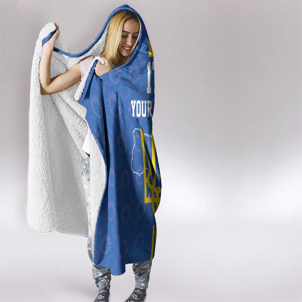 Custom Ukraine Football Hooded Blanket Blue Style