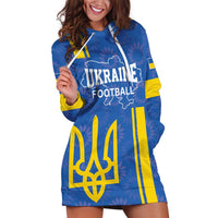 Custom Ukraine Football Hoodie Dress Blue Style