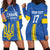 Custom Ukraine Football Hoodie Dress Blue Style