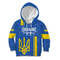 Custom Ukraine Football Kid Hoodie Blue Style