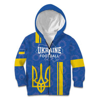 Custom Ukraine Football Kid Hoodie Blue Style
