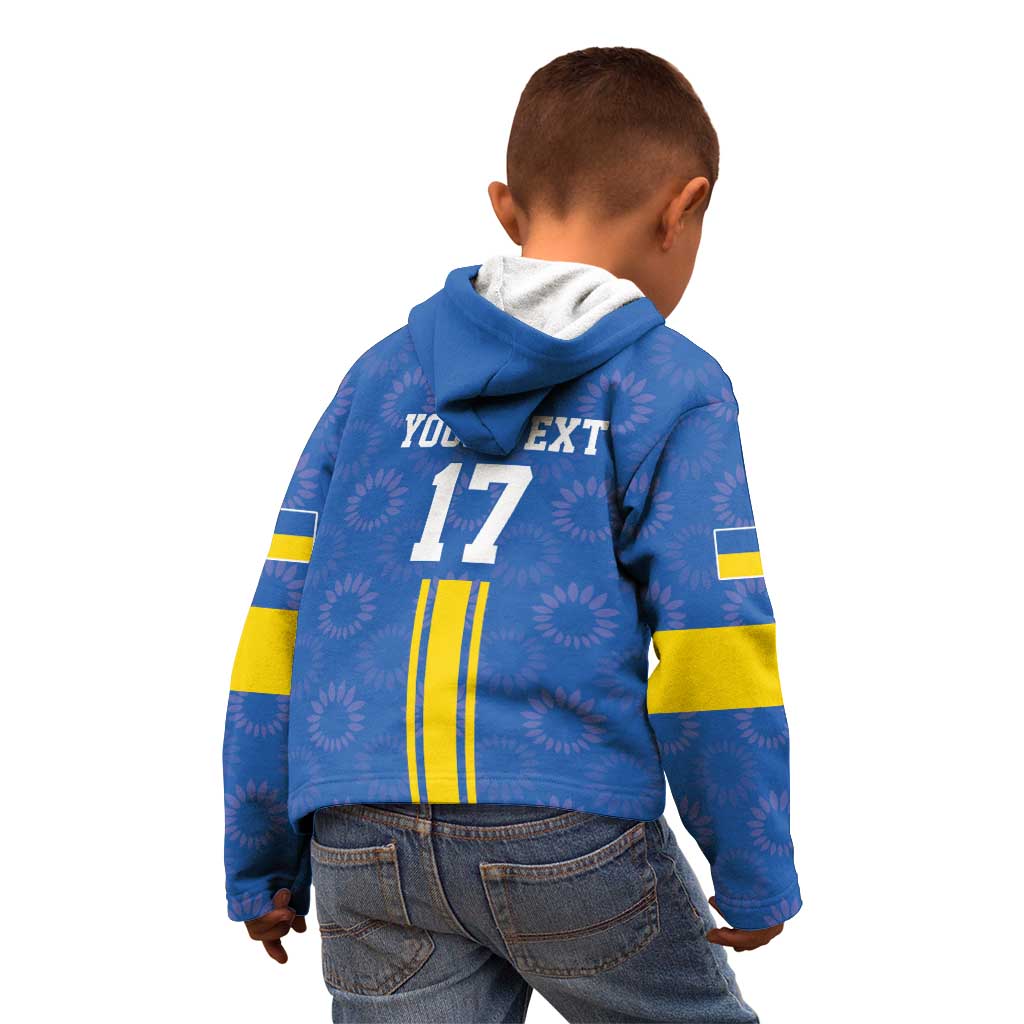 Custom Ukraine Football Kid Hoodie Blue Style