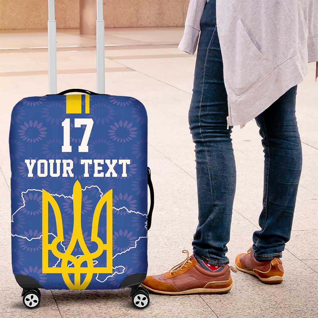 Custom Ukraine Football Luggage Cover Blue Style