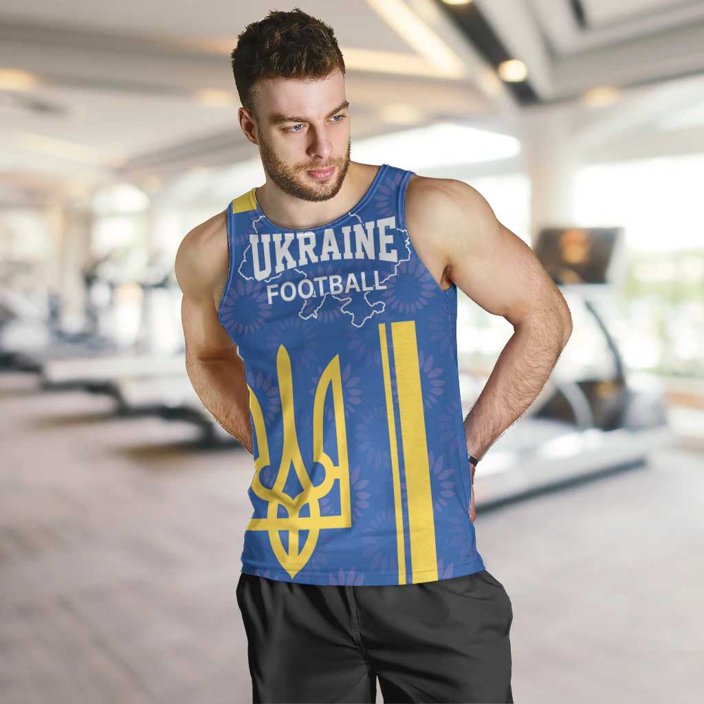 Custom Ukraine Football Men Tank Top Blue Style